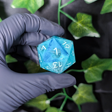 Load image into Gallery viewer, &quot;Drippy Blue&quot; Chonky 40mm D20
