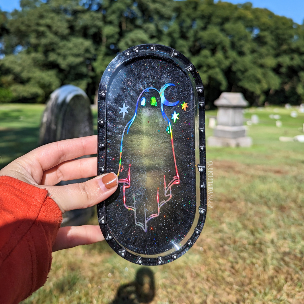 Ghost Oval Resin Tray