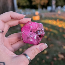 Load image into Gallery viewer, &quot;Drippy Pink&quot; Chonky 50mm D20
