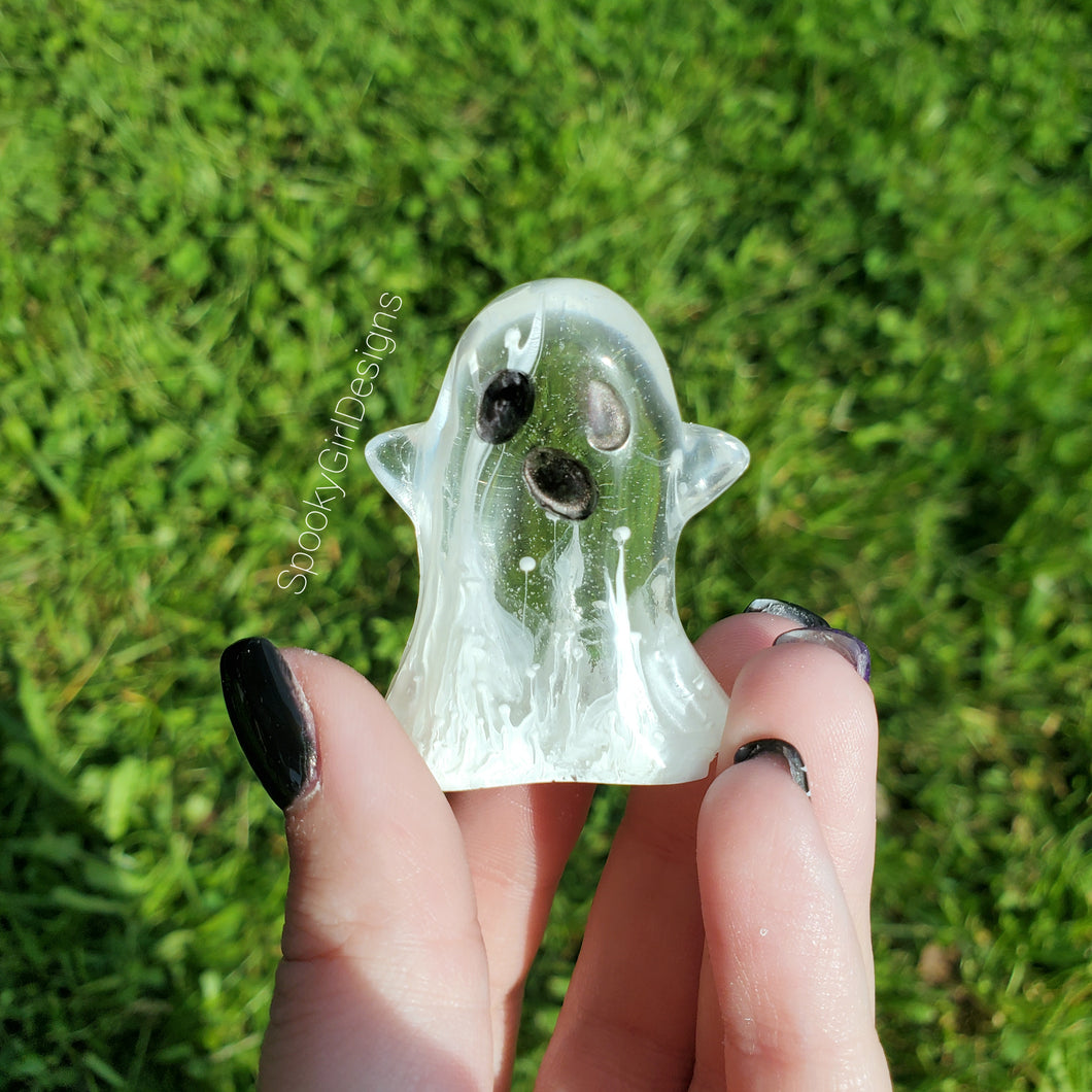 White Resin Ghost Figurine