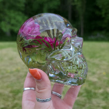 Load image into Gallery viewer, Pink Floral and Cedar Skull Décor
