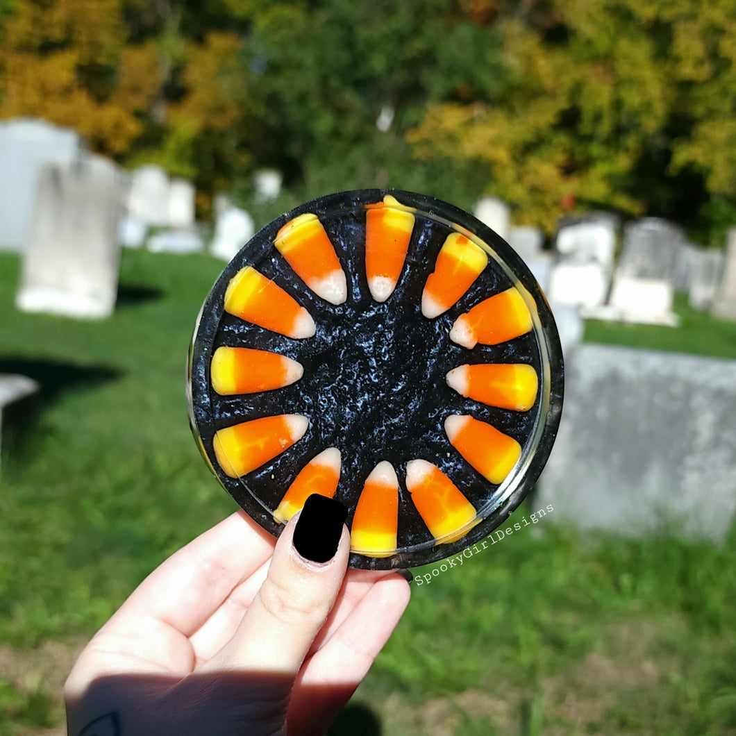 Round Candy Corn Coaster