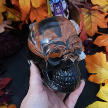 Load image into Gallery viewer, Glitter Pumpkin Skull Décor
