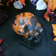 Load image into Gallery viewer, Glitter Pumpkin Skull Décor
